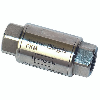 G1/8 FXF NON-RETURN VALVE - 1/8" BSP Parallel Female, Uni-directional, Non-return Valve, Stainless Steel, Working Temperature -20°C to +180°C, Working Pressure 0 G1/8 FXF NON-RETURN VALVE - 1/8" BSP Parallel Female, Uni-directional, Non-return Valve, Stainless Steel, Working Temperature -20°C to +180°C, Working Pressure 0