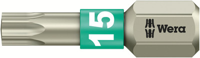 Wera 3867/1 TS TORX® bits, stainless TX 15x25mm - High quality bits out of stainless steel for recessed TORX® screws Wera 3867/1 TS TORX® bits, stainless TX 15x25mm - High quality bits out of stainless steel for recessed TORX® screws
