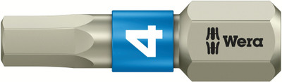 Wera 3840/1 TS bits, stainless 4.0x25mm - High quality bits out of stainless steel for hexagon socket screws