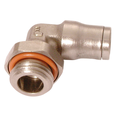 10MM X 3/8" MALE STUD ELBOW BSPP AND MET - 3/8" BSP Parallel Male x 10mm Outside Diameter, LF3600 Metric Push-in Tube Fitting, 90Ã‚Â° Stud Swivel Elbow, Nickel Plated Brass, Working Temperature -20Ã‚Â°C to +120Ã‚Â°C, Maximum Working Pressure 20 bar, Parke