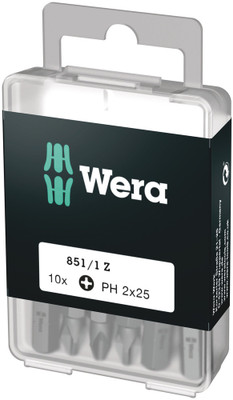 Wera 851/1 Z DIY bits 10 x PH 1x25mm - Tough Wera bits for Phillips screws, for universal use Wera 851/1 Z DIY bits 10 x PH 1x25mm - Tough Wera bits for Phillips screws, for universal use