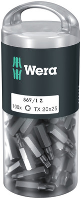 Wera 867/1 TORX® DIY 100 100 x TX 20x25mm - High quality bits for recessed TORX® screws Wera 867/1 TORX® DIY 100 100 x TX 20x25mm - High quality bits for recessed TORX® screws