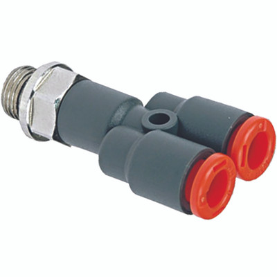 Y PIECE MALE STUD 4MM TO G1/4 - 1/4" BSP Parallel x 4mm Outside Diameter, Male Stud Y, Technopolymer, Working Temperature -20° C to +60°C, Working Pressure -0 Y PIECE MALE STUD 4MM TO G1/4 - 1/4" BSP Parallel x 4mm Outside Diameter, Male Stud Y, Technopolymer, Working Temperature -20° C to +60°C, Working Pressure -0