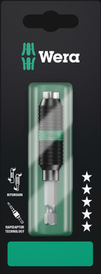 Wera 897/4 R SB Rapidaptor BiTorsion Universal Bit Holder 1 x 1/4"x75mm - Universal holder for bits with ¼" hexagon head drive as per DIN ISO 1173-C 6 Wera 897/4 R SB Rapidaptor BiTorsion Universal Bit Holder 1 x 1/4"x75mm - Universal holder for bits with ¼" hexagon head drive as per DIN ISO 1173-C 6