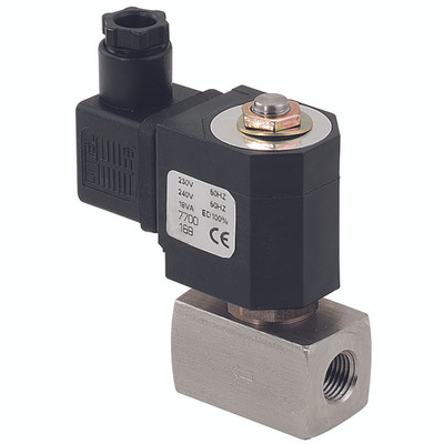 2/2 N/C 1/4" 24DC ST/ST VALVE - 1/4" BSP Parallel Female, Stainless Steel 2/2 N/C Direct Acting Solenoid Valve, 24DC, 14W Coil Consumption, Replacement Coil 7250, Nominal Diameter 3mm, 4