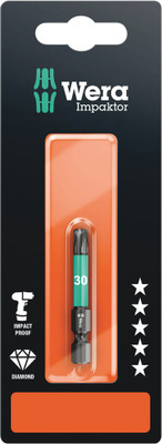 Wera 867/4 IMP DC SB Impaktor bits 1 x TX 30x50mm - High quality bits for recessed TORX® screws Wera 867/4 IMP DC SB Impaktor bits 1 x TX 30x50mm - High quality bits for recessed TORX® screws
