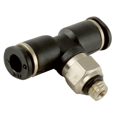 1/16"NPT X 1/4" MICRO M.TEE BRANCH - 1/16" NPT Male x 1/4" Outside Diameter, Pneumatic One Touch Micro Push-in Imperial Tube Fitting, Stud Branch Swivel Tee, Plastic/Brass Nickel Plated, Working Temperature 0°C to +60°C, Maximum Working Pressure 10 1/16"NPT X 1/4" MICRO M.TEE BRANCH - 1/16" NPT Male x 1/4" Outside Diameter, Pneumatic One Touch Micro Push-in Imperial Tube Fitting, Stud Branch Swivel Tee, Plastic/Brass Nickel Plated, Working Temperature 0°C to +60°C, Maximum Working Pressure 10