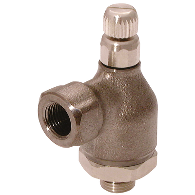 1/4" - SUPPLY FLOW CONTROL - 1/4" BSP Parallel Male, Parker Legris Flow Control Regulator & Function Fitting, Metal Body 90Ã‚Â° Manual Flow Controller with Threaded Fitting, Uni-Directional to Suit Valve, Working Temperature 0Ã‚Â°C to +70Ã‚Â°C, Parker Leg
