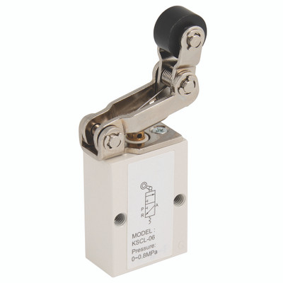 1/8" 3/2 Roller Lever ONE Way Valve - 1/8" BSP Parallel Female, Pneumatic Control Valve, One Way Roller Lever, In-Line Mechanical 3/2 Way Valve, Working Temperature -20Ã‚Â°C to 70Ã‚Â°C, Maximum working Pressure 8 bar, KelmAll images used are for illust