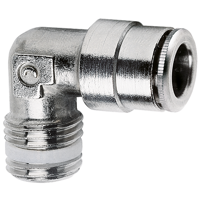 05MM OD X 1/4 BSP MALE STUD ELBOW - 1/4" BSP Taper Male x 5mm Outside Diameter, Super-Rapid Push-in Fitting, 90Ã‚Â° Stud Fixed Elbow, Nickel Plated Brass, Working Temperature -10Ã‚Â°C to +60Ã‚Â°C, Maximum Working Pressure 16 bar, CamozziAll images used