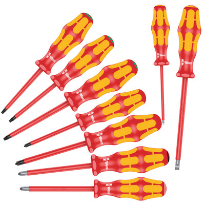 Wera 160 i/162 i/167 i/9 Screwdriver set Kraftform Plus Series 100 1 x PH 2x100; 1 x PZ 2x100; 1 x # 1x80; 1 x # 2x100; 1 x TX 15x80; 1 x TX 20x80; 1 x TX 25x100; 1 x 0.4x2.5x80; 1 x 1.0x5.5x125mm - Kraftform: The safety screwdriver Wera 160 i/162 i/167 i/9 Screwdriver set Kraftform Plus Series 100 1 x PH 2x100; 1 x PZ 2x100; 1 x # 1x80; 1 x # 2x100; 1 x TX 15x80; 1 x TX 20x80; 1 x TX 25x100; 1 x 0.4x2.5x80; 1 x 1.0x5.5x125mm - Kraftform: The safety screwdriver