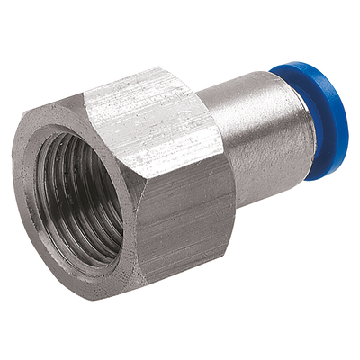 4mm OD x 1/8" BSPP Female Stud - 1/8" BSP Parallel Female x 4mm Outside Diameter, Pneumatic One Touch Plastic Push-in Metric Tube Fitting, Stud, Plastic/Brass Nickel Plated, Working Temperature 0Ã‚Â°C to +60Ã‚Â°C, Maximum Working Pressure 10 bar, KelmA
