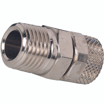 MALE STUD 12/10 TUBING TO 3/8"BSPT - 3/8" BSP Taper x 12mm Outside Diameter x 10mm Inside Diameter, Male Stud, Brass Nickel Plated, Working Temperature -20° C to +150°C, Working Pressure -0 MALE STUD 12/10 TUBING TO 3/8"BSPT - 3/8" BSP Taper x 12mm Outside Diameter x 10mm Inside Diameter, Male Stud, Brass Nickel Plated, Working Temperature -20° C to +150°C, Working Pressure -0
