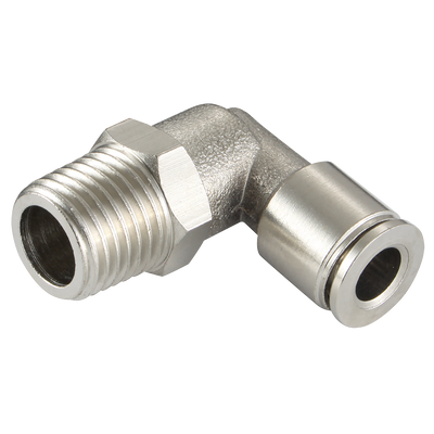 1/2" Super thread Male x 14mm OD Hex Swivel Elbow - 1/2" Super thread Male x 14mm Outside Diameter, 90Ã‚Â° Hex Swivel Elbow, Push Fitting, Plastic/Brass Nickel Plated, Working Temperature -20Ã‚Â°C to +80Ã‚Â°C, Maximum Working Pressure 20 bar, KelmAll i