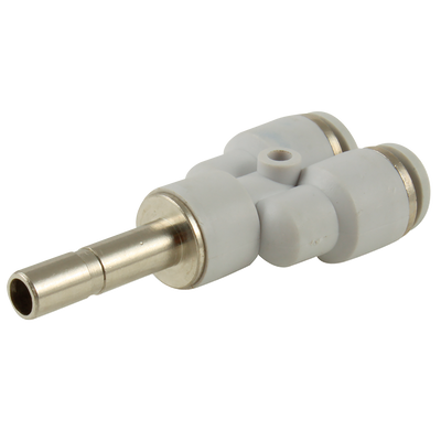 8mm Stem x Tube Y - 8mm Outside Diameter x 8mm Stem Outside Diameter, One Touch+ Plastic Push-in Metric Tube Fitting, Equal Stem x Tube, Y Stem Connector, Plastic/Brass Nickel Plated, Working Temperature 0Ã‚Â°C to +60Ã‚Â°C, Maximum Working Pressure 16 bar
