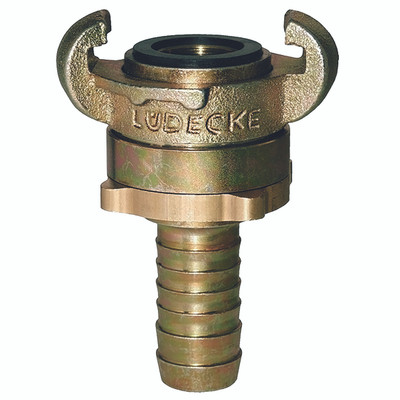 MODY CLAW COUPLING HOSETAIL 13MM - Mody Saftey-Screwing Claw Couplings DIN 3238, To Suit Hose ID 13mm, Claw Distance 42mm, Malleable Iron/Steel Hose Tail, Seal Material Nitrile, Working Temperature -40Ã‚Â°C to +95Ã‚Â°C, Maximum Working Pressure 10 bar, Lu