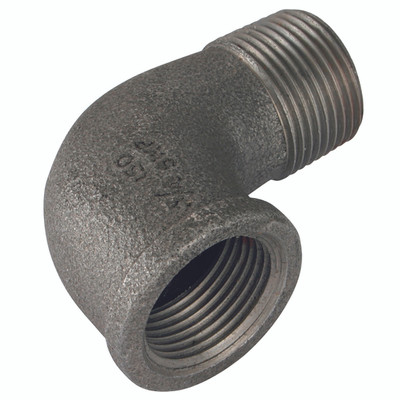 4" BSP/T MALE/FEM ELBOW 90 BLACK GF92 - 4" BSP Tapered Male x 4" BSP Parallel Female, Malleable Iron Pipe Fitting, Black, Equal 90Ã‚Â° Elbow, Fig
