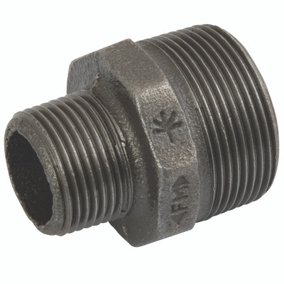(BS FIG145)RED HEX NIP 3/4 X 1/4 BLK - 3/4" BSP Tapered Male x 1/4" BSP Tapered Male, Malleable Iron Pipe Fitting, Black, Reducing Hexagonal Nipple, Fig (BS FIG145)RED HEX NIP 3/4 X 1/4 BLK - 3/4" BSP Tapered Male x 1/4" BSP Tapered Male, Malleable Iron Pipe Fitting, Black, Reducing Hexagonal Nipple, Fig