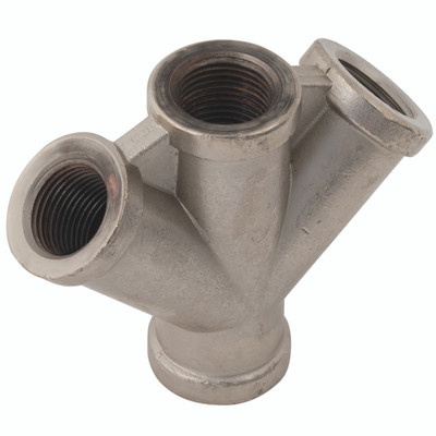 3/8" BSPP Female Triple Outlet Nickel Plated - 3/8" BSP Parallel Female, Triple Outlet, Brass Nickel Plated, Maximum Working Pressure 10 bar, KelmAll images used are for illustrative purposes only