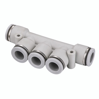 6mm OD Tee - 6mm Outside Diameter, Tee, Push Fitting, Plastic/Brass Nickel Plated, Working Temperature 0Ã‚Â°C to +60Ã‚Â°C, Maximum Working Pressure 10 bar, KelmAll images used are for illustrative purposes only