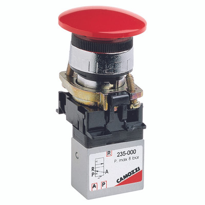 M5 PALM SWITCH SPRING RETURN + VALVE - M5 Metric Female, 3/2 Way Normally Closed, Palm Switch, Spring Return , Series 2, Manually Operated Console Mini, Flow 60 NI/min, Working Temperature 0°C to +50°C, Maximum Working Pressure 8 Bar, CamozziAll M5 PALM SWITCH SPRING RETURN + VALVE - M5 Metric Female, 3/2 Way Normally Closed, Palm Switch, Spring Return , Series 2, Manually Operated Console Mini, Flow 60 NI/min, Working Temperature 0°C to +50°C, Maximum Working Pressure 8 Bar, CamozziAll
