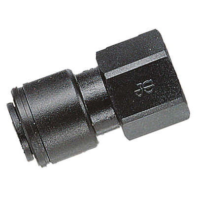 FEMALE ADAPTOR OD4 1/8 - 1/8" BSP Parallel Female x 4mm Outside Diameter, Metric Push-in Fitting, Stud, Plastic, Working Temperature 0Ã‚Â°C to +23Ã‚Â°C, Maximum Working Pressure 16 bar, John GuestAll images used are for illustrative purposes only
