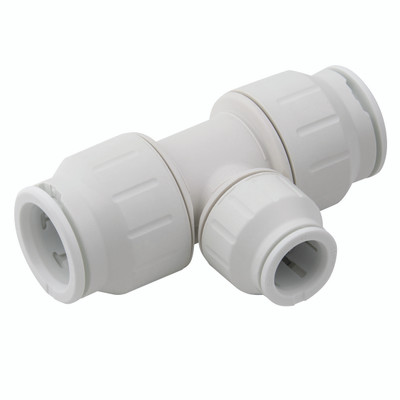 22mm OD x 10mm OD Tee - 22mm Outside Diameter x 10mm Outside Diameter, Tee, Push Fitting, Plastic, John GuestAll images used are for illustrative purposes only