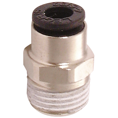 10MM OD TUBE X 3/8" BSPT MALE STUD - 3/8" BSP Taper Male x 10mm Outside Diameter, LF3000 Metric Push-in Tube Fitting, Hexagonal, Stud, Plastic/Brass Nickel Plated, Working Temperature -20°C to +80°C, Maximum Working Pressure 20 bar, Parker Legris 10MM OD TUBE X 3/8" BSPT MALE STUD - 3/8" BSP Taper Male x 10mm Outside Diameter, LF3000 Metric Push-in Tube Fitting, Hexagonal, Stud, Plastic/Brass Nickel Plated, Working Temperature -20°C to +80°C, Maximum Working Pressure 20 bar, Parker Legris