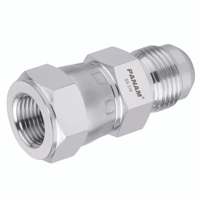 7/8" JIC x 3/4" JIC Male/Female - 7/8" JIC Male x 3/4" JIC Female, 10,000 psi Rated Steel Adaptor, Swivel Female, 316 Stainless Steel, Maximum Working Pressure 690 bar, PanamAll images used are for illustrative purposes only
