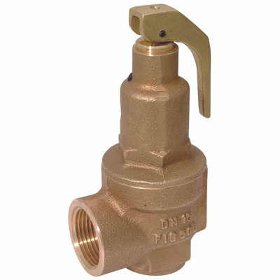 3/4"X1" 5.5 BAR HIGHLIFT SAFETY VALVE - 3/4" BSP Parallel Female Inlet x 1" BSP Parallel Female Outlet, High Lift Safety Valve (Fig 500), Gunmetal, Maximum Working Temperature +195Â°C, Set Pressure 5