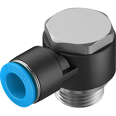 186138 1/8 QSLV-G1/8-6 1/8 BSP X 6MM ELB sold in multiples of 10 only - Push-In L-Fitting Qslv-G1/8-6 360Ã‚Â° Orientable, Male Thread with External Hexagon