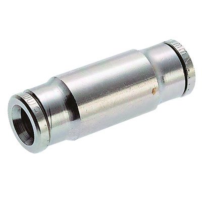 3/8" STRAIGHTAIGHT CONNECTOR - 3/8" Outside Diameter, Straight Connector, Equal Tube x Tube, Nickel Plated Brass, Working Temperature -20Ã‚Â°C to +80Ã‚Â°C, Maximum Working Pressure 18 bar, NorgrenAll images used are for illustrative purposes only