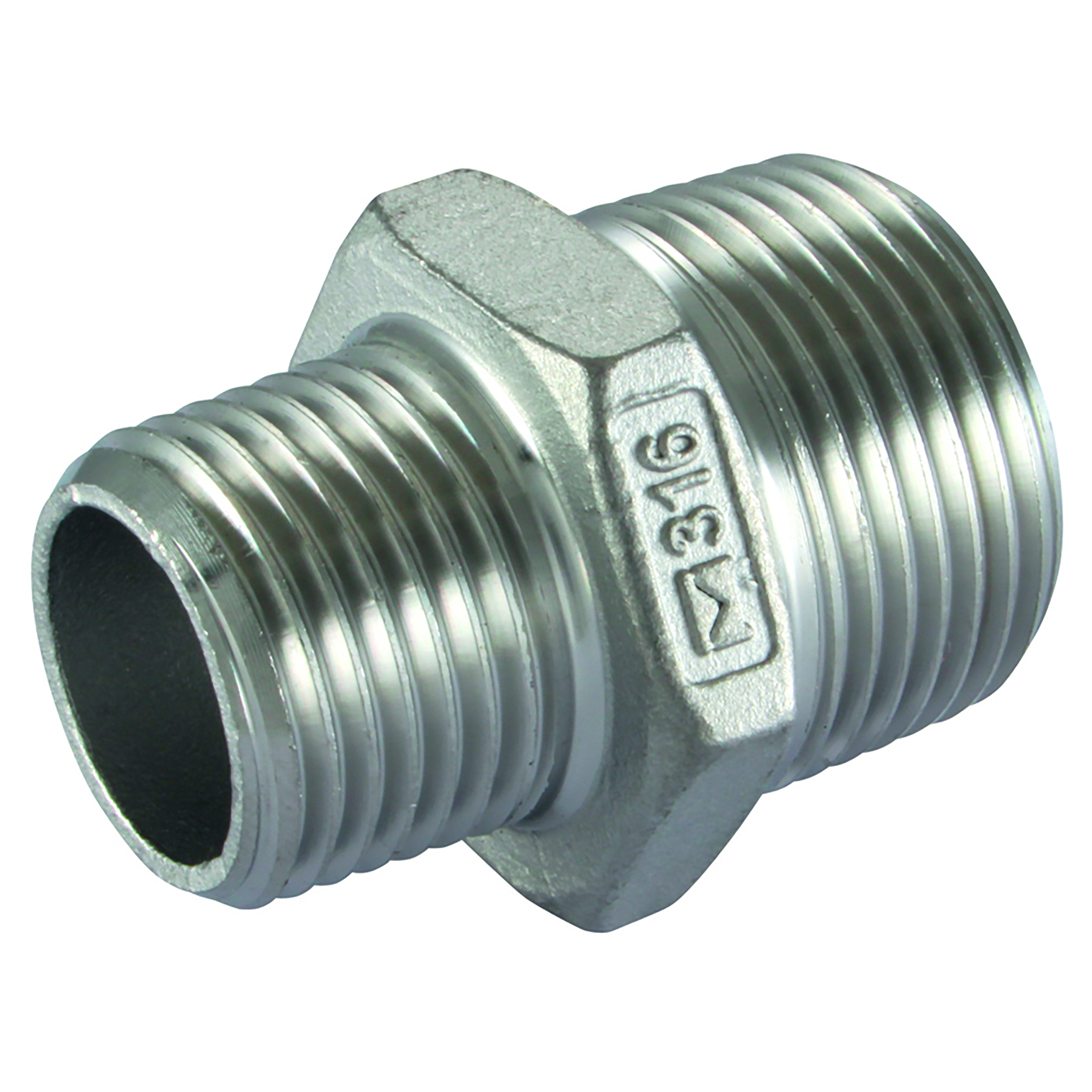 1" X 1/2" BSPT MALE HEX NIPPLE 316