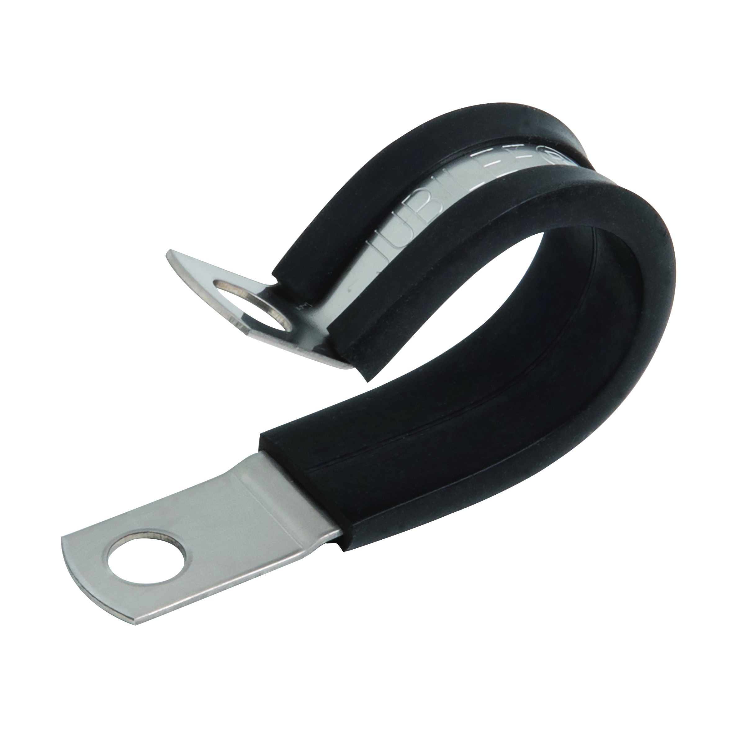 9mm, 316 Stainless Steel P Clip, EPDM Rubber Liner, 0.7mm Band Thickness, 12mm Band Width, M6 Fastening, Jubilee