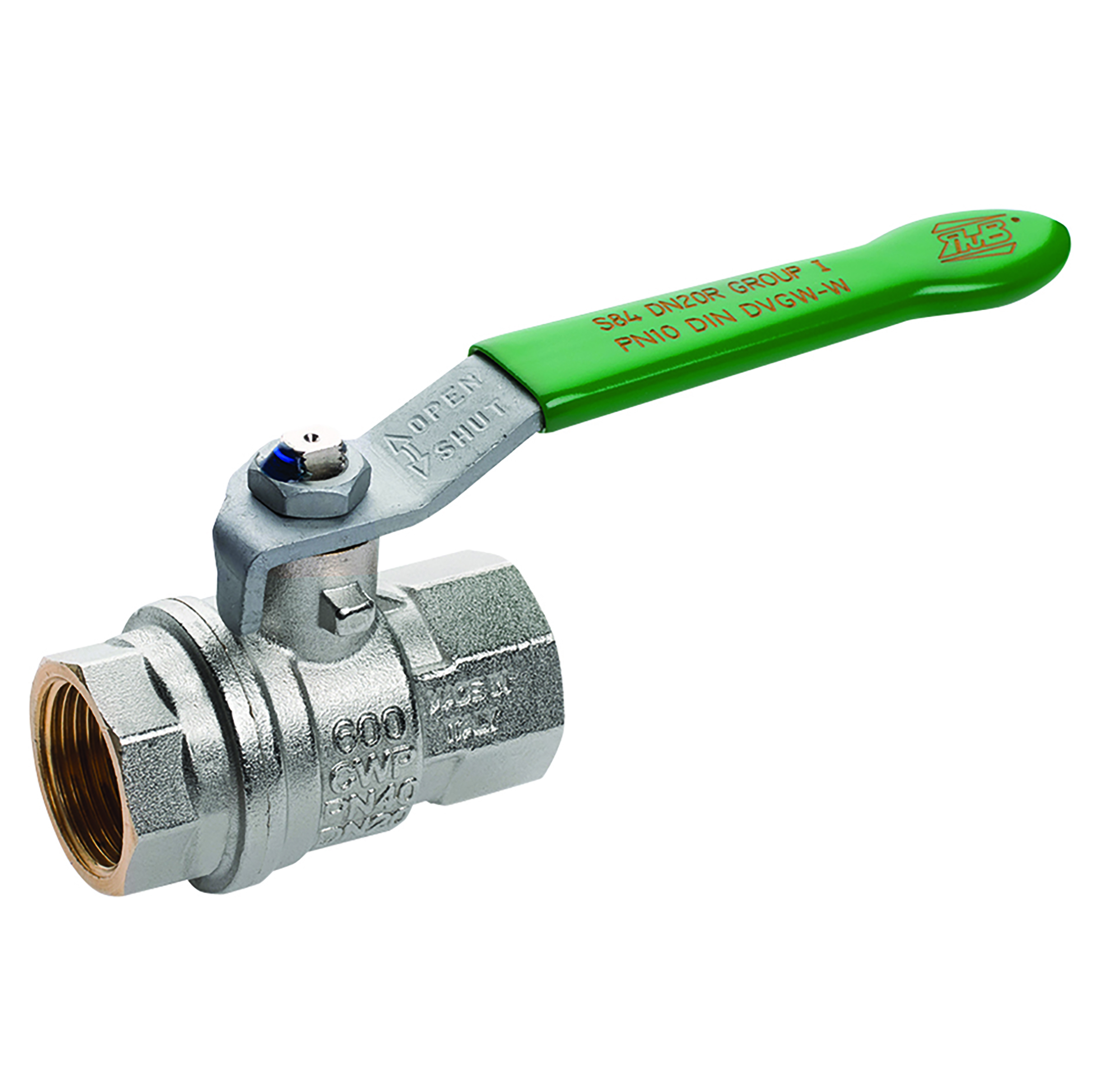 1"BSPF Brass Ball Valve WRAS Approved Green Handle