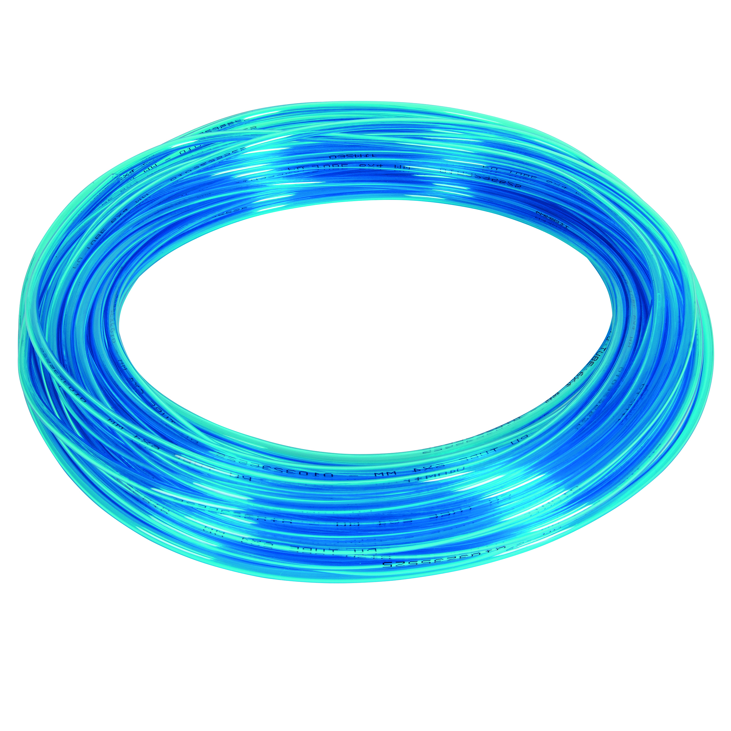 8mm Outside Diameter x 6mm Inside Diameter, Polyurethane Tubing, 100 Metre Coil, Polyurethane Ester Coil, Metric, Crystal Blue, Working Temperature -20Â°C to +60Â°C, Maximum Working Pressure 8 bar