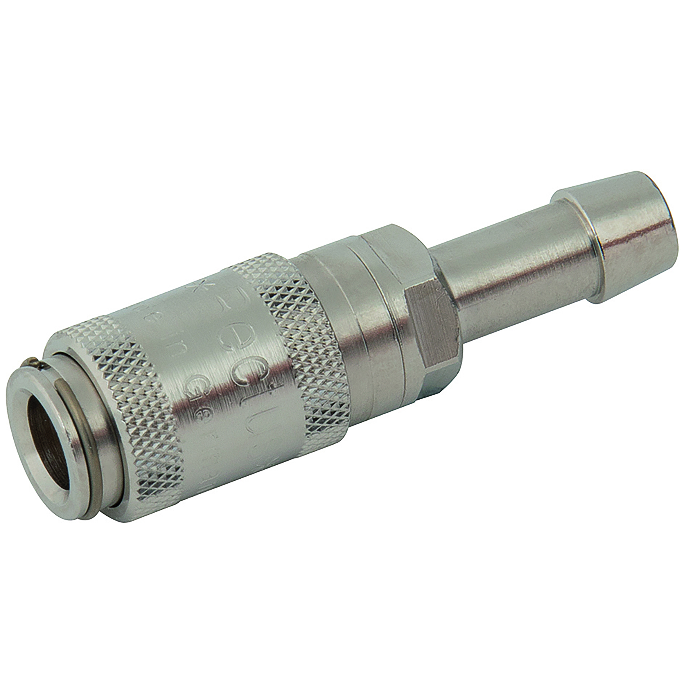 04MM HOSE TAIL COUPLING BRASS NICKEL