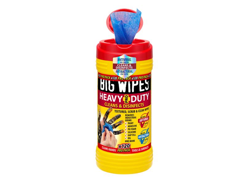 Big Wipes Heavy-Duty Pro+ Antiviral Wipes (Pro Pack Tub 120)