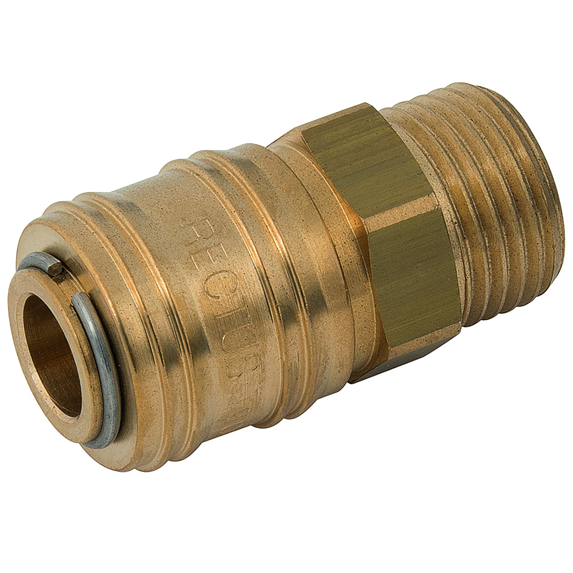 1/2" BSPP MALE COUPLING BRASS UNPLATED