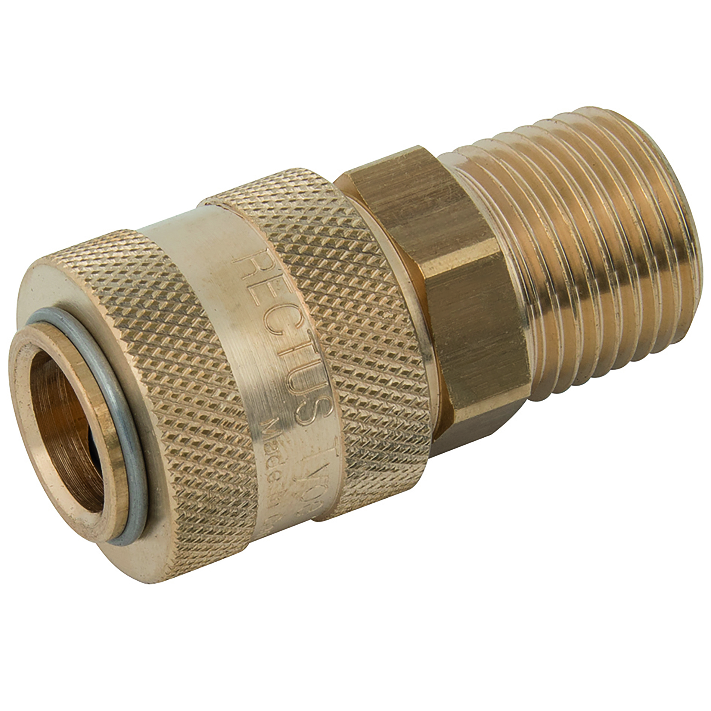 1/4" BSPT MALE  COUPLING BRASS UNPLATED