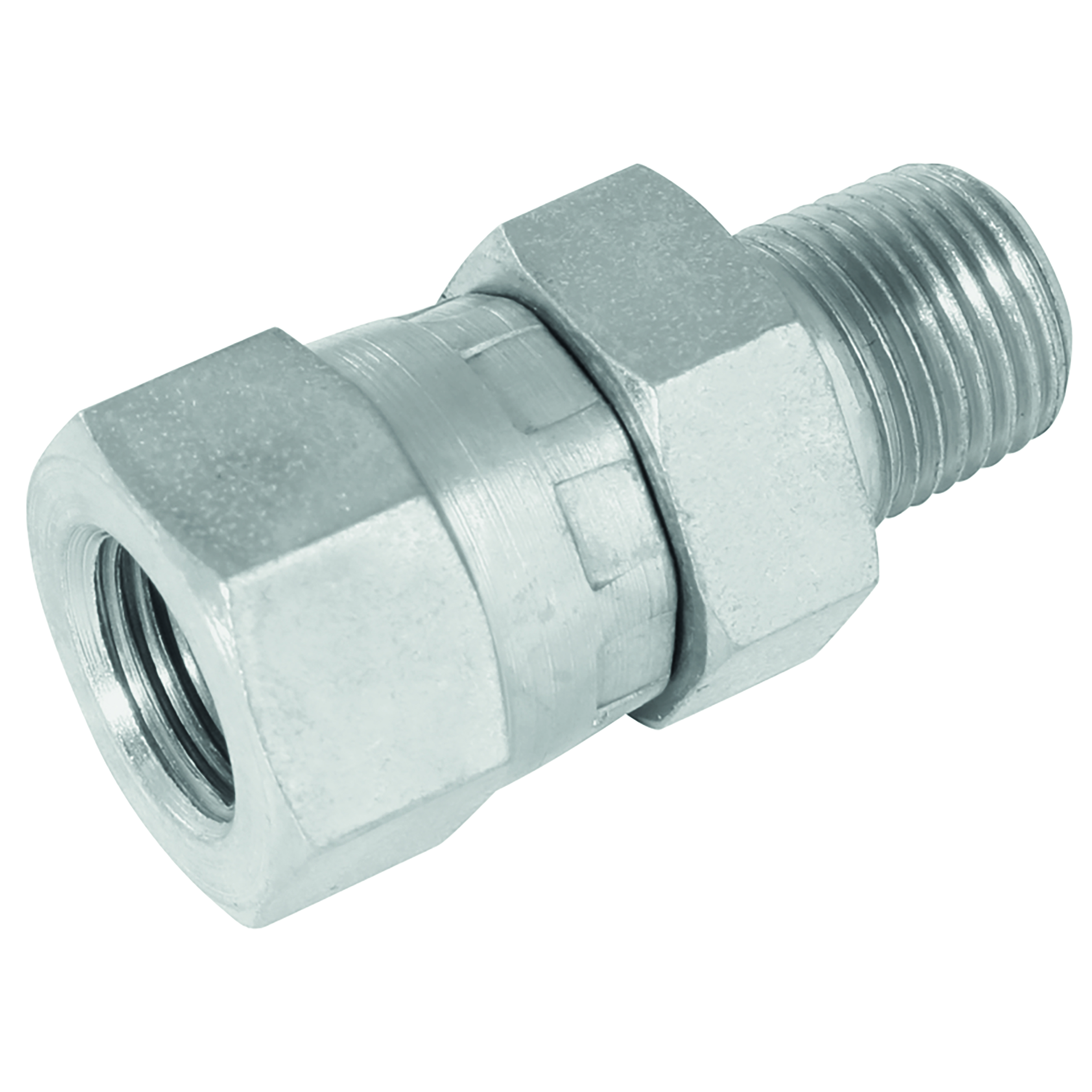 3/8" NPTF X 1/2" BSP M/F SWIVEL ADAPTOR