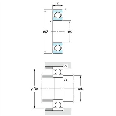 6000 Series Open Deep Groove Ball Bearing 20x42x12 C3