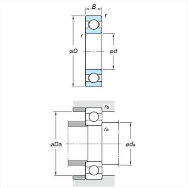 6200 Series ZZ Metal Shields Deep Groove Ball Bearing 50x90x20mm NR