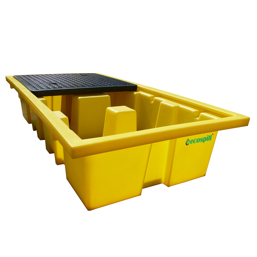 ECOSPILL PE Double IBC Spill Pallet 256x135x51cm Containment & Drain Protection