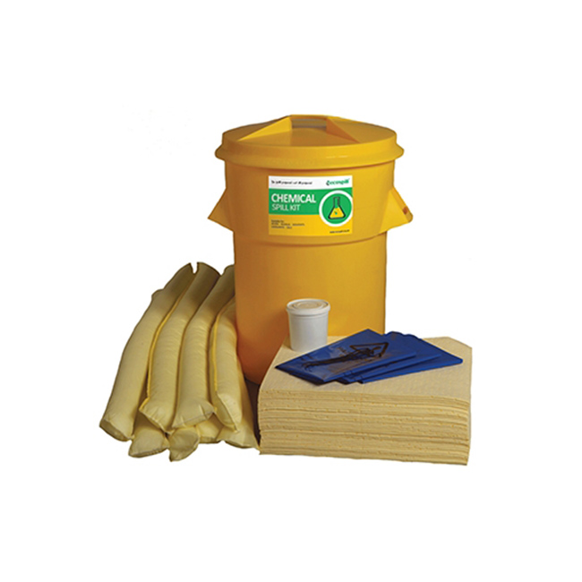 ECOSPILL 90L Chem Spill Resp Kit Circular PE Bin Chemical Absorbents & Spill Control