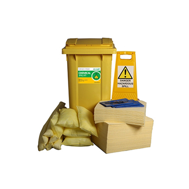 ECOSPILL 240L Chem Spill Resp Kit 2Wheel PE Bin Chemical Absorbents & Spill Control