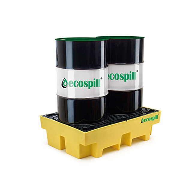 ECOSPILL PE 2Drum Spill Pallet 122x82x33cm Containment & Drain Protection