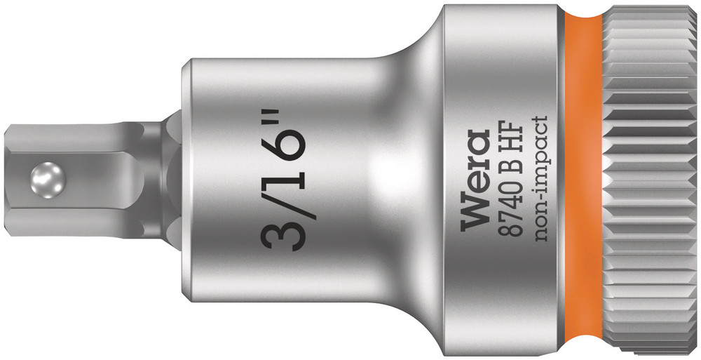 WERA 8740 B HF Zyklop bit socket with holding function, 3/8" drive 3/16"x35.0mm