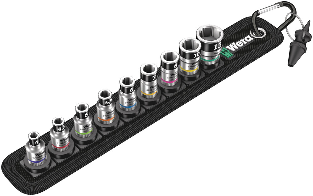 WERA Belt A 1 Zyklop socket set with holding function, 1/4" drive