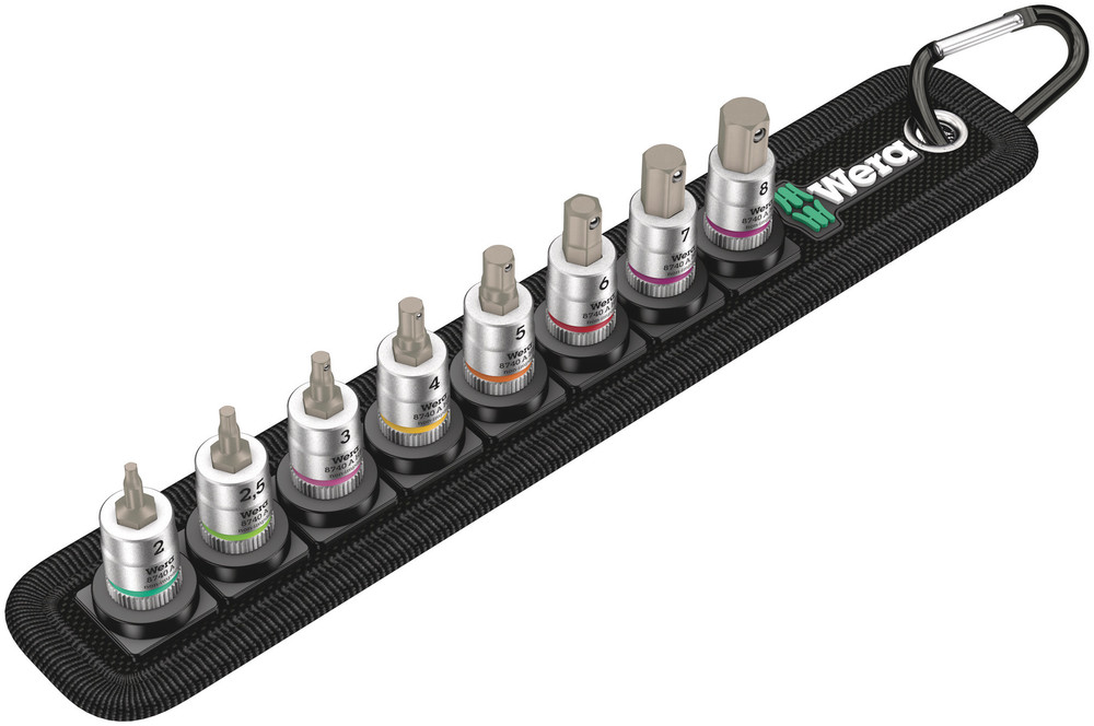 WERA Belt A 2 Zyklop In-Hex-Plus bit socket set with holding function, 1/4" drive